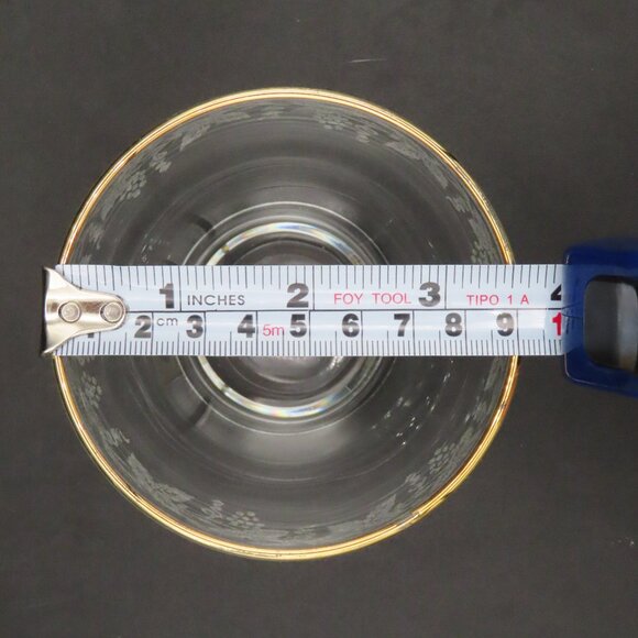 Set of 2, Bartlett Collins Decoration 806 Clear (Gold Trim), Footed Dessert Bowl - Picture 6 of 9